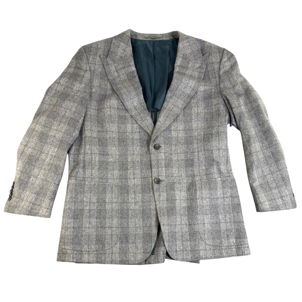 Suitsupply Washington HL Grey Glen Plaid Wool Blazer Ormezzano Italy Mens 48R